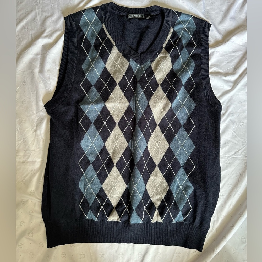 Blue Argyle Sweater Vest